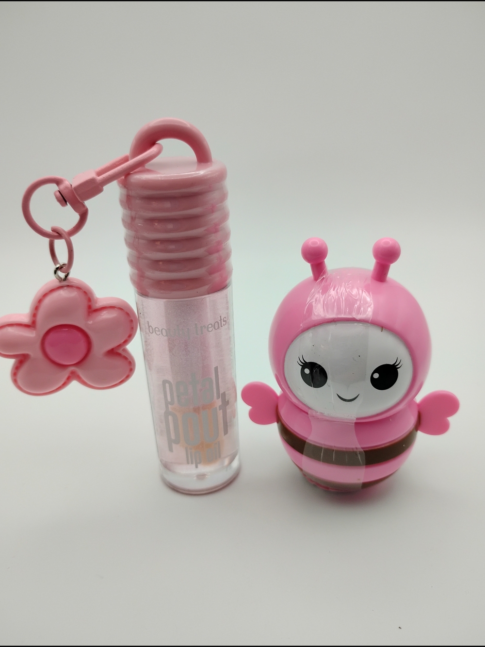 Petal Pout Pink Lip Oil By Beauty Treats & Bumblebee Lip Balm - Picture 2 of 4